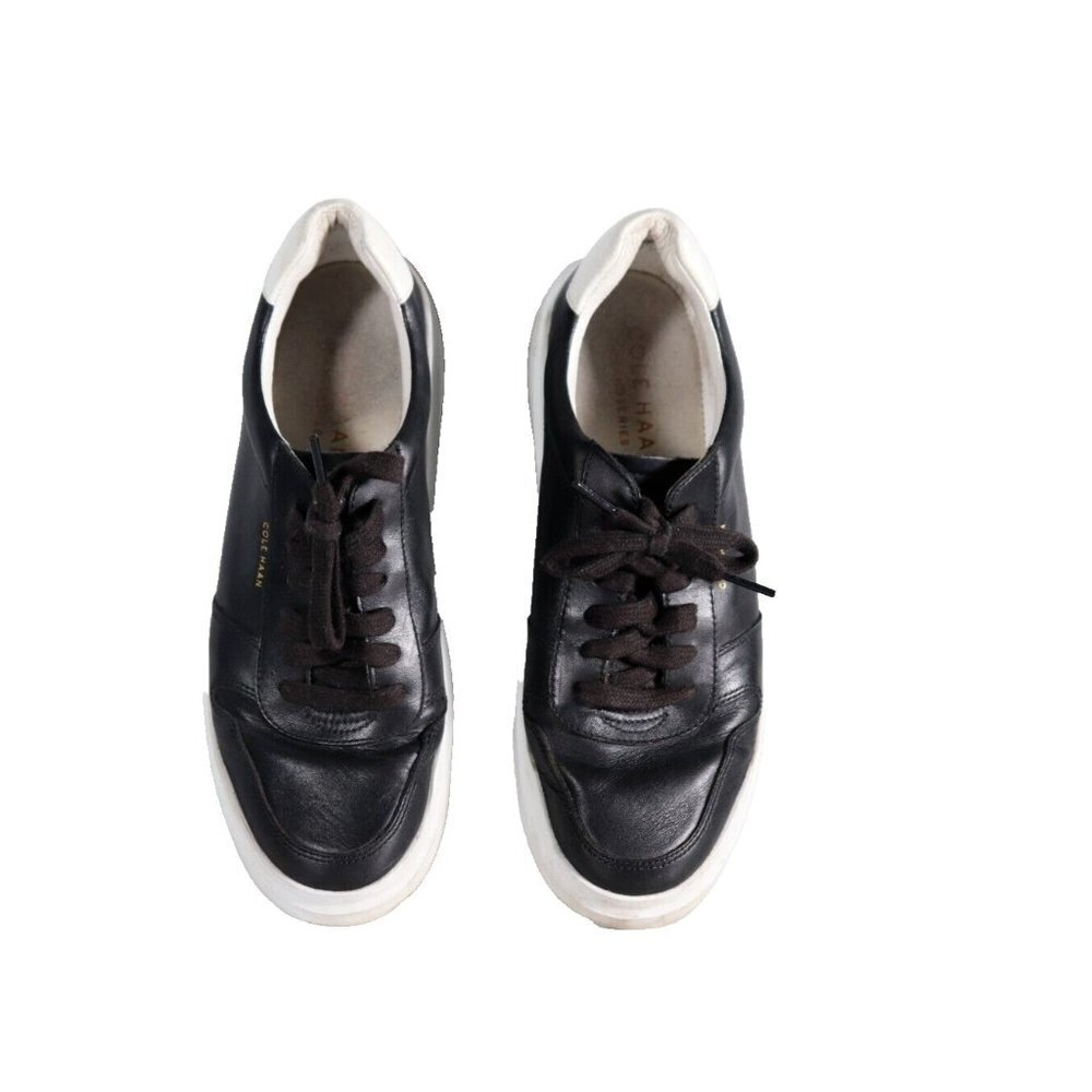 Cole Haan Women's US9.5 B Black Grandpro Topspin Trainer Low-Cut Leather Sneaker